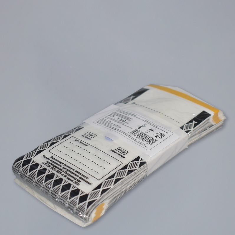 Пакеты для стерилизации ТерраМед комбинированные, 75х150 мм, 100 шт/упк