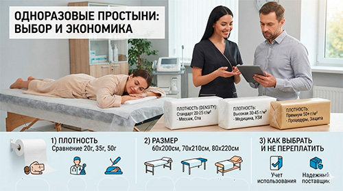 Одноразовые простыни для массажа и медицины: как выбрать плотность, размер и не переплатить