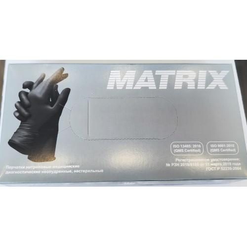 Перчатки нитриловые MATRIX Nitrile, размер S черные, 100 шт. (50 пар) 