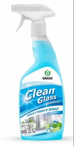 Средство для мытья окон и стекол "CLEAN GLASS" голубая лагуна" 600 мл, с триггером