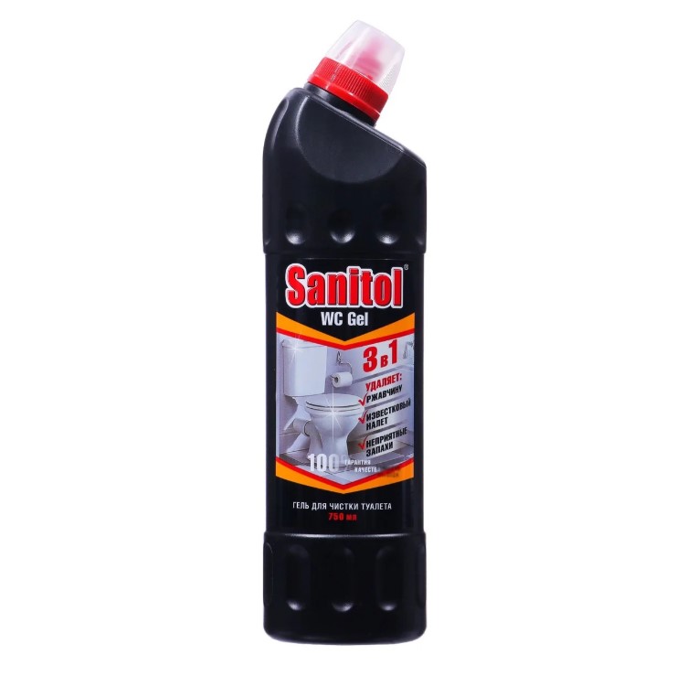 WC гель Greenfield для чистки туалета Sanitol , "3 в 1" 750 мл